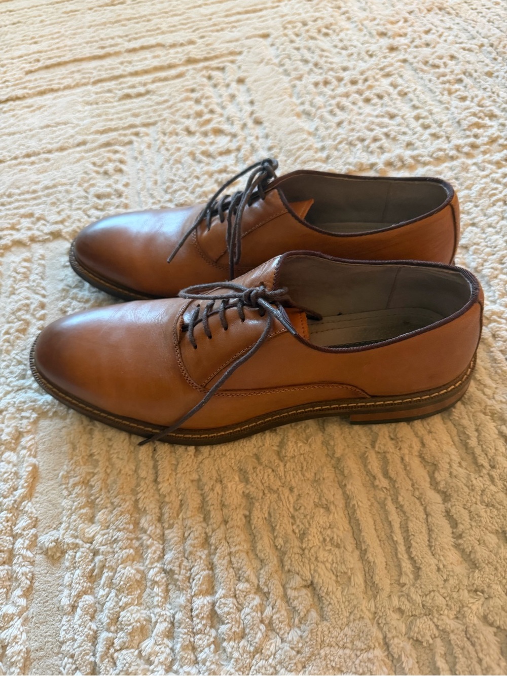 Vince Camuto Brown Leather Lace-Up Oxford Shoes - Men's - Picture 4 of 9